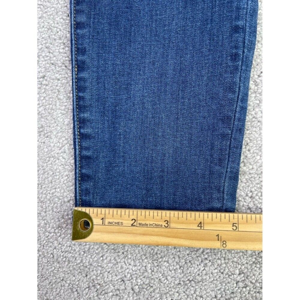 American Eagle Jegging Women’s 12 Blue Skinny Mid-Rise Dark Wash Distressed - Picture 13 of 14